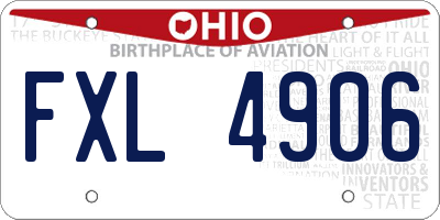 OH license plate FXL4906
