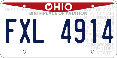 OH license plate FXL4914