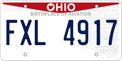 OH license plate FXL4917