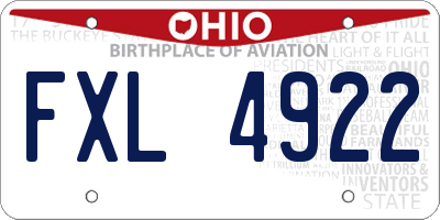 OH license plate FXL4922
