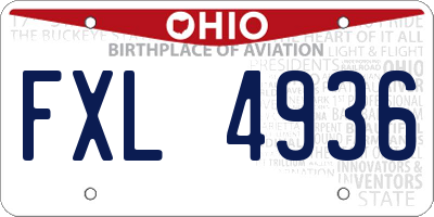 OH license plate FXL4936