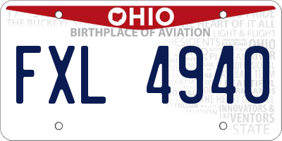 OH license plate FXL4940