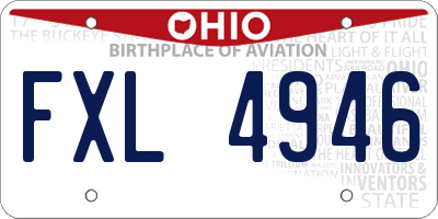 OH license plate FXL4946