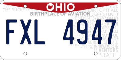 OH license plate FXL4947