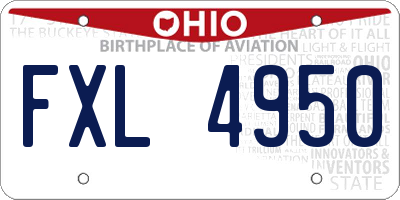 OH license plate FXL4950