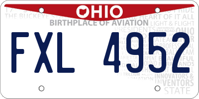OH license plate FXL4952