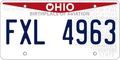 OH license plate FXL4963