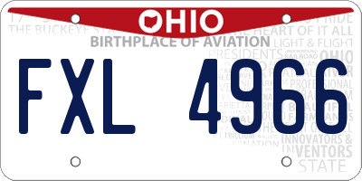 OH license plate FXL4966