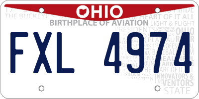OH license plate FXL4974
