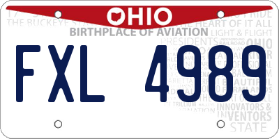 OH license plate FXL4989