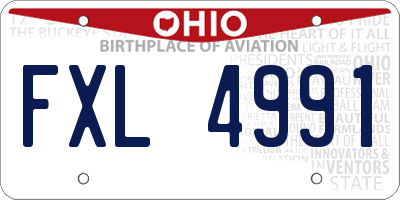 OH license plate FXL4991
