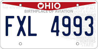 OH license plate FXL4993