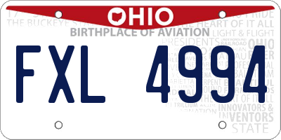 OH license plate FXL4994