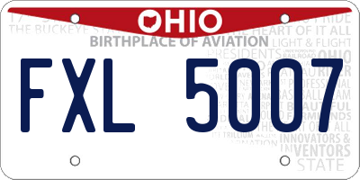 OH license plate FXL5007