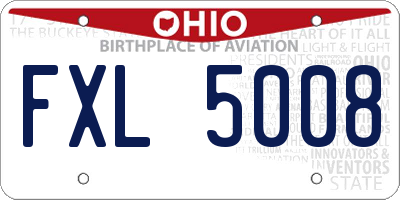 OH license plate FXL5008