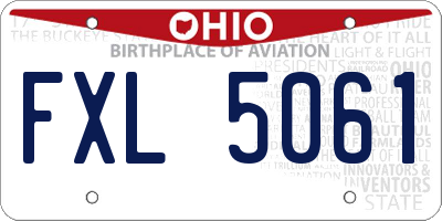 OH license plate FXL5061