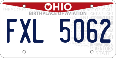OH license plate FXL5062