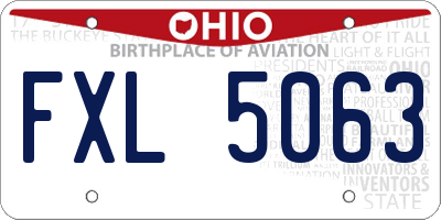 OH license plate FXL5063