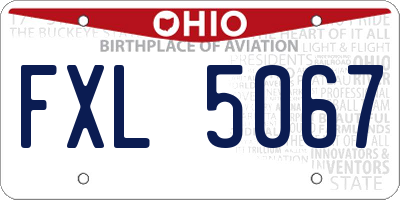 OH license plate FXL5067