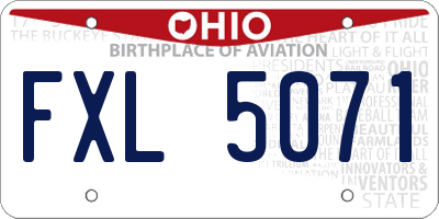 OH license plate FXL5071