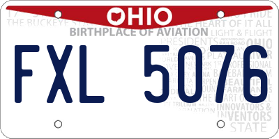 OH license plate FXL5076