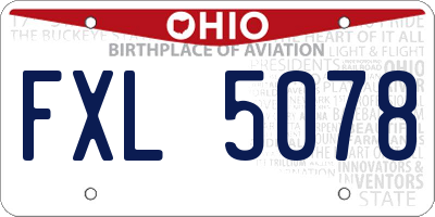 OH license plate FXL5078
