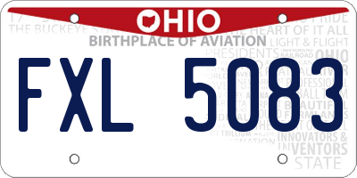 OH license plate FXL5083