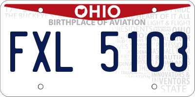 OH license plate FXL5103