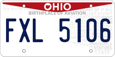 OH license plate FXL5106