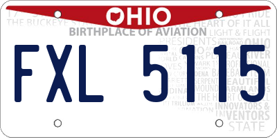 OH license plate FXL5115