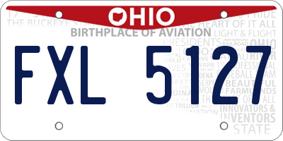 OH license plate FXL5127