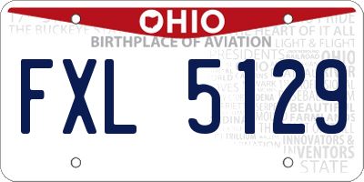 OH license plate FXL5129