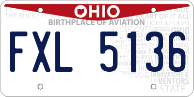 OH license plate FXL5136