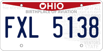 OH license plate FXL5138