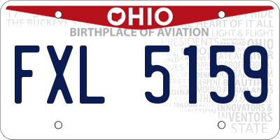 OH license plate FXL5159
