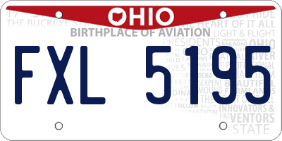 OH license plate FXL5195