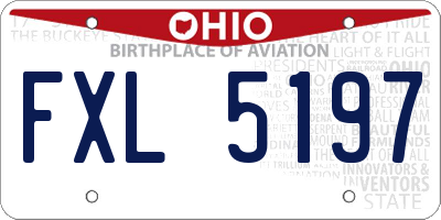 OH license plate FXL5197