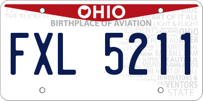 OH license plate FXL5211