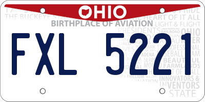 OH license plate FXL5221