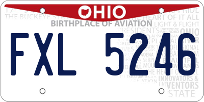 OH license plate FXL5246