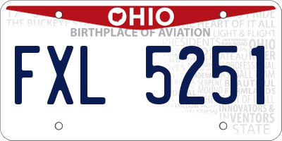 OH license plate FXL5251