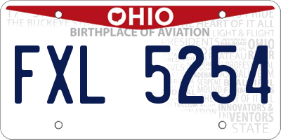 OH license plate FXL5254
