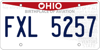 OH license plate FXL5257