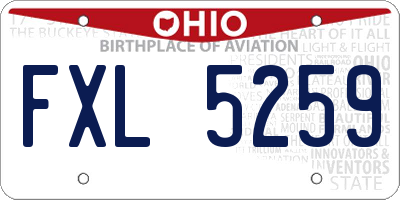 OH license plate FXL5259