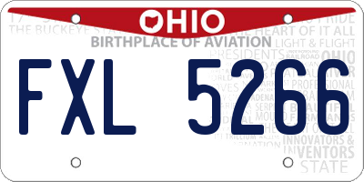 OH license plate FXL5266