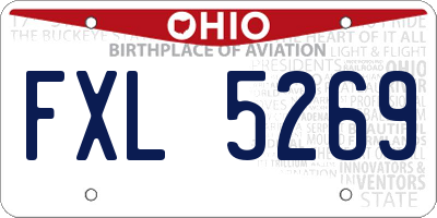 OH license plate FXL5269