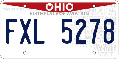 OH license plate FXL5278