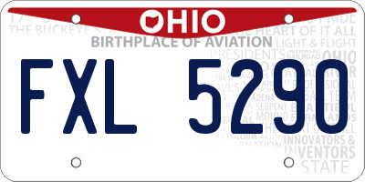 OH license plate FXL5290