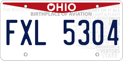 OH license plate FXL5304
