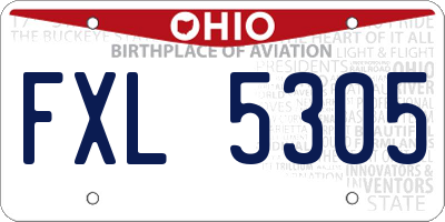 OH license plate FXL5305